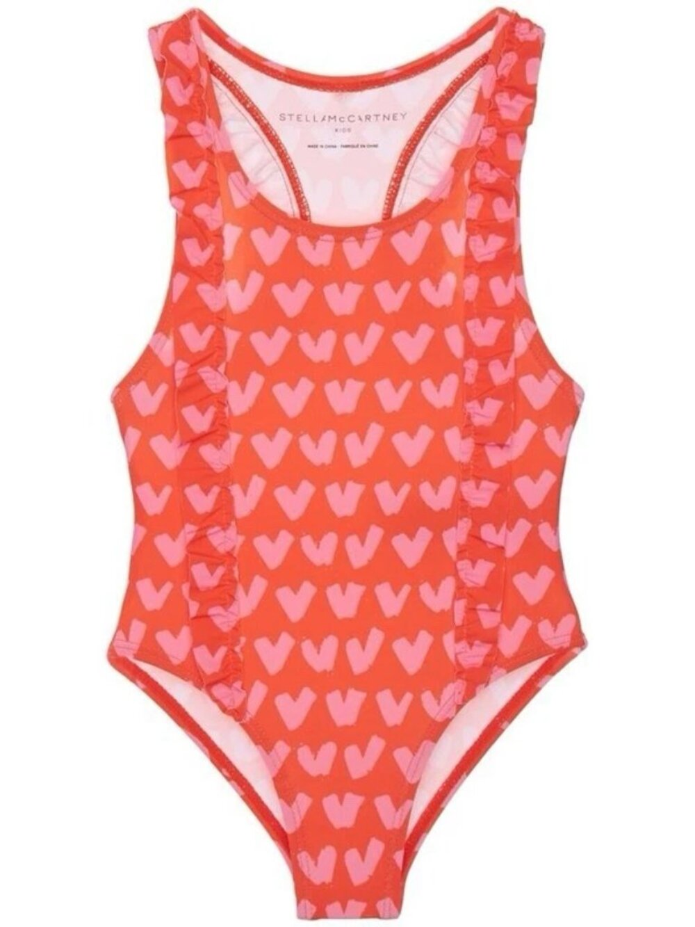 NWT Stella McCartney Kids Hearts Swimsuit w/ Frills - 5T